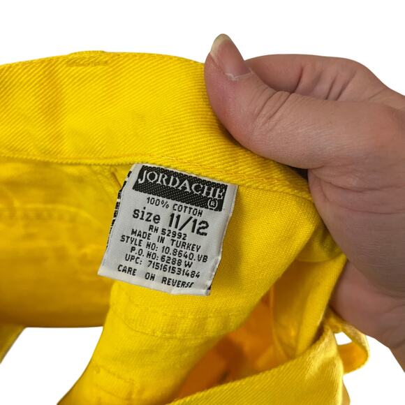 NOS Jordache Vintage Bright Yellow Denim Shorts NWT Size 11/12 - Picture 5 of 5